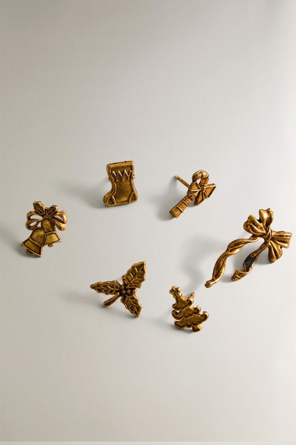 Набор рождественских штырей для свечей (упаковка из 6 штук)