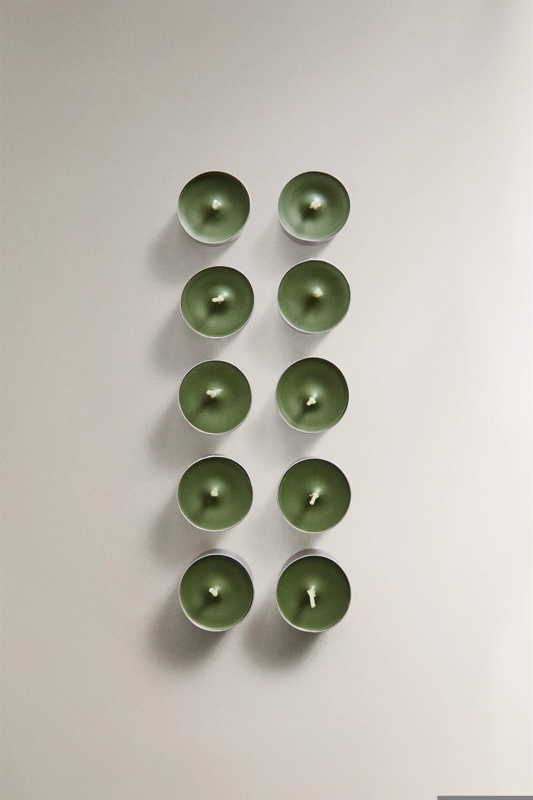 Пачка ароматизированных чайных свечек с ароматом базилика (упаковка из 8 штук)