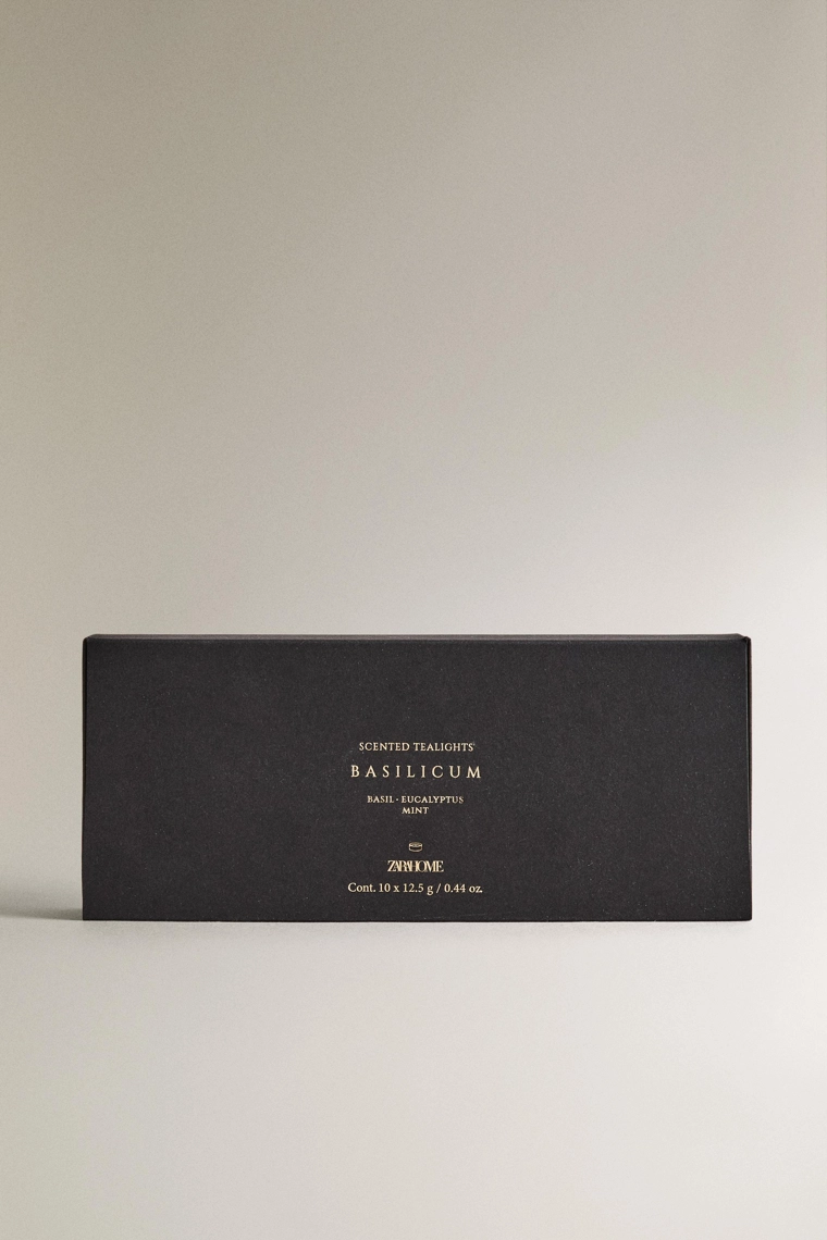 Пачка ароматизированных чайных свечек с ароматом базилика (упаковка из 8 штук)