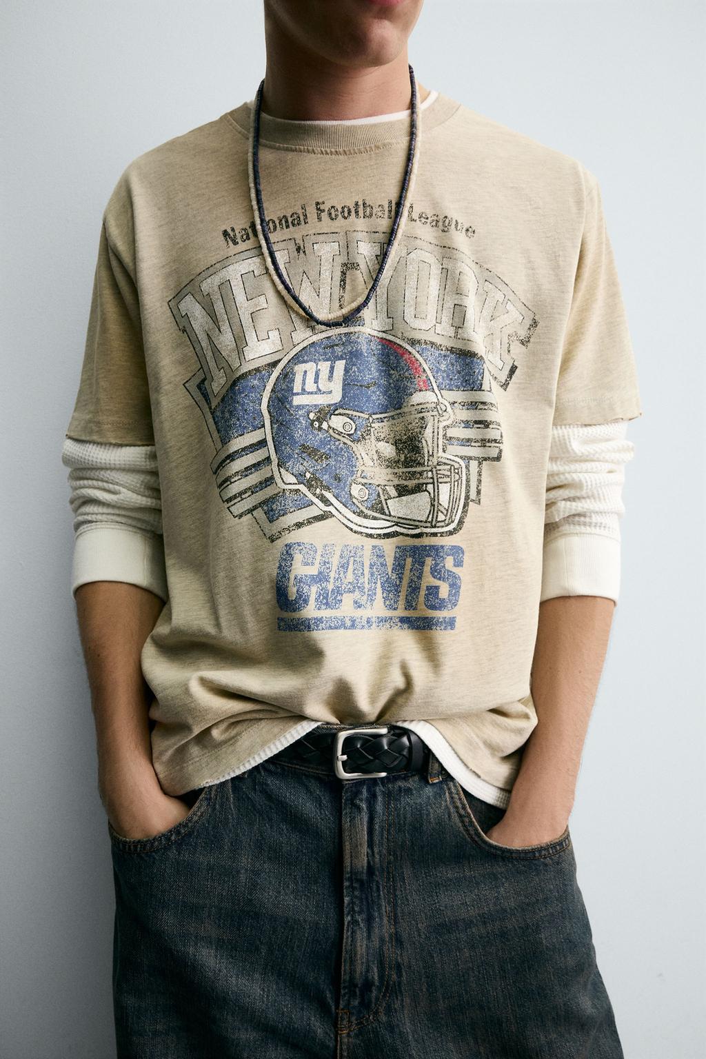 ФУТБОЛКА С ЭФФЕКТОМ ПОТЕРТОСТИ NFL NEW YORK GIANTS