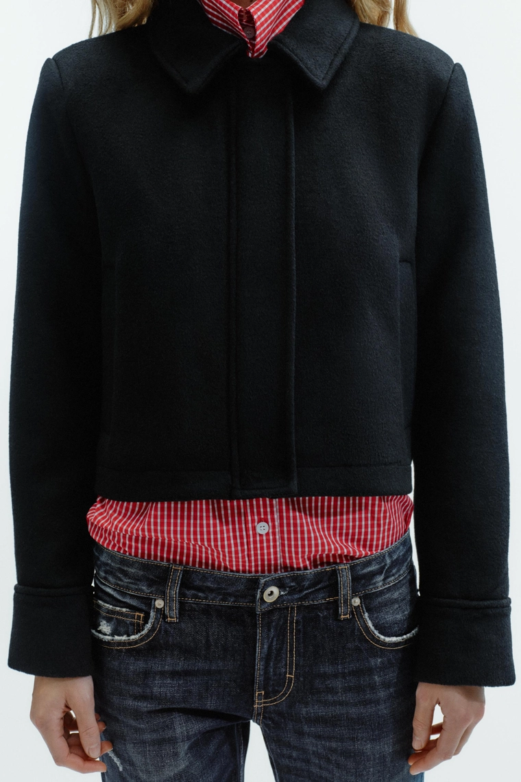 КУРТКА ИЗ СМЕСОВОЙ ШЕРСТИ С КАРМАНАМИ