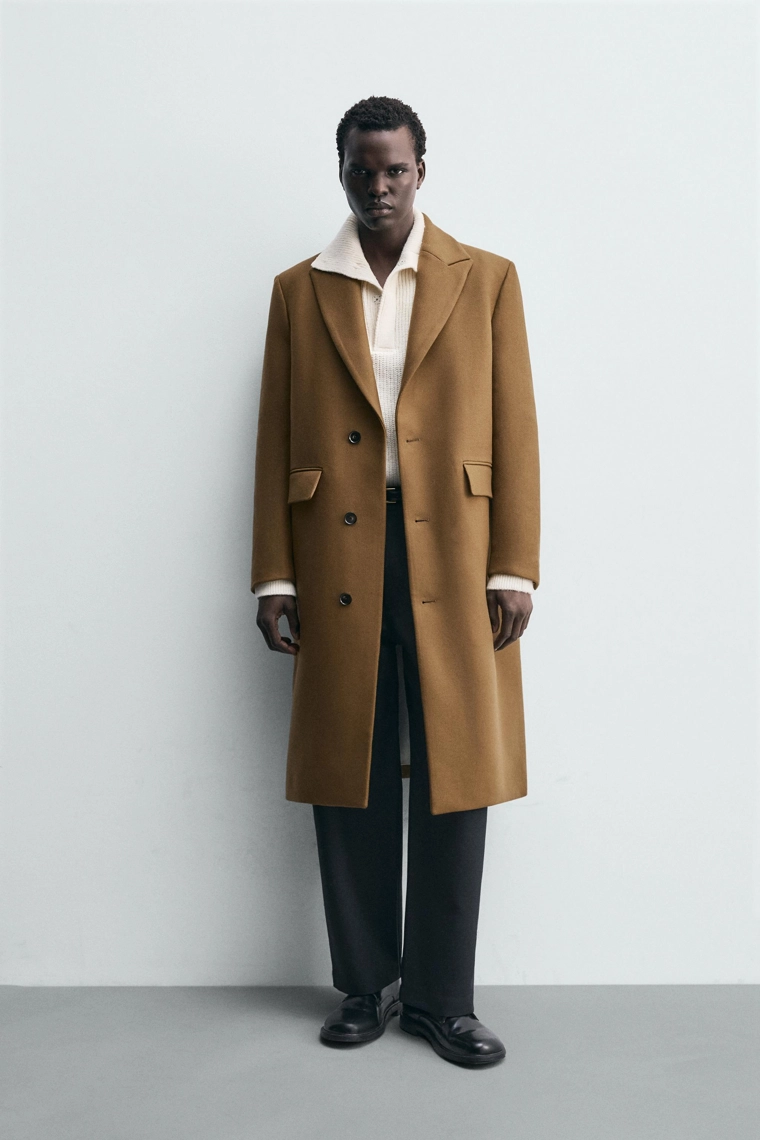 ПАЛЬТО ИЗ РЕЛЬЕФНОЙ СМЕСОВОЙ ШЕРСТИ