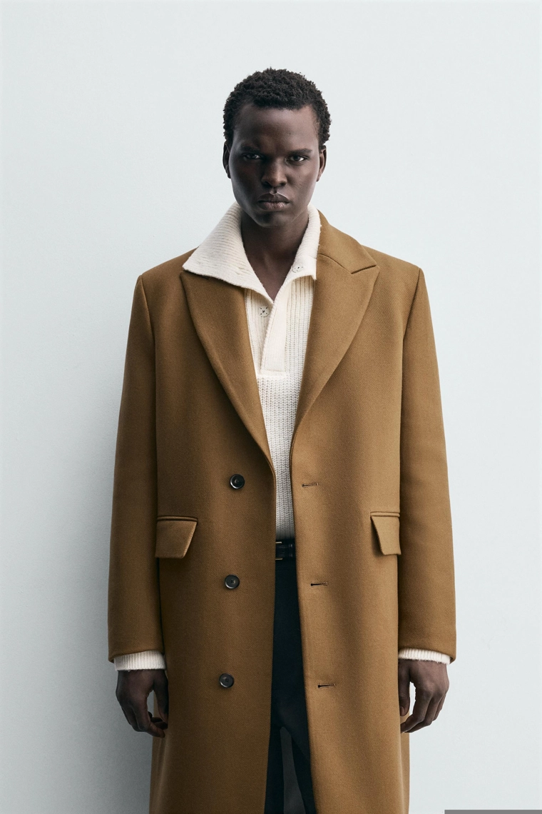 ПАЛЬТО ИЗ РЕЛЬЕФНОЙ СМЕСОВОЙ ШЕРСТИ