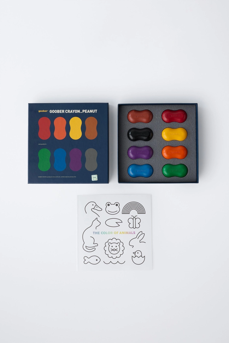 НАБОР ИЗ ВОСЬМИ ВОСКОВЫХ МЕЛКОВ GOOBER ® PEANUT И КНИГИ ДЛЯ РИСОВАНИЯ