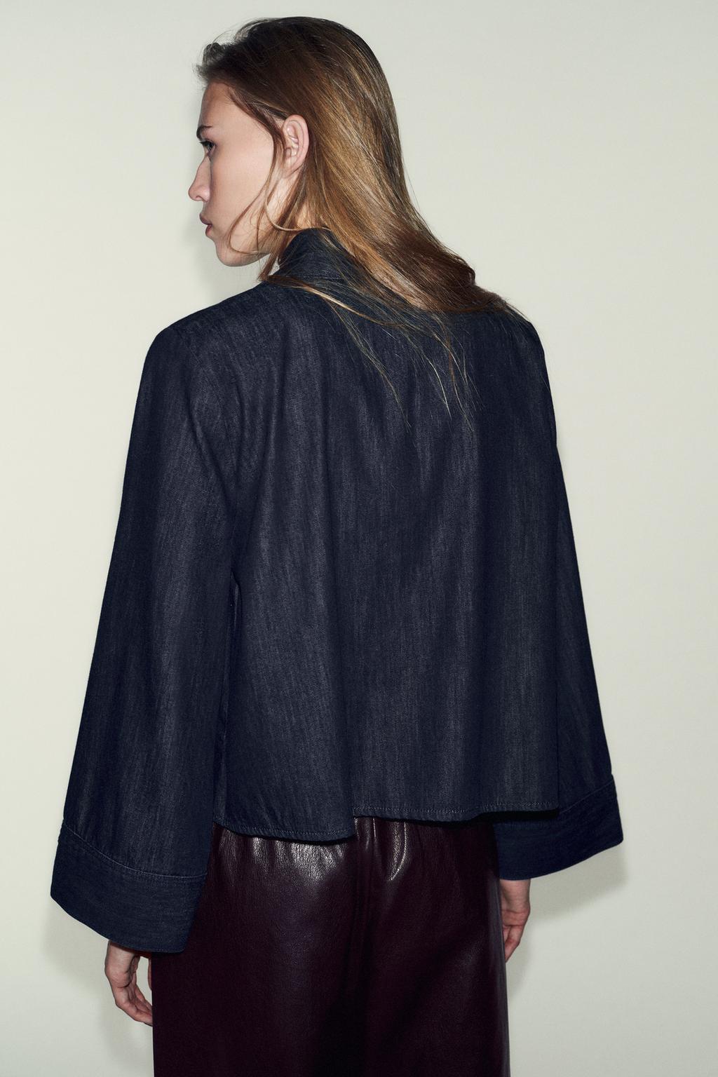 ДЖИНСОВАЯ РУБАШКА Z1975 С ВЫСОКИМ ВОРОТНИКОМ