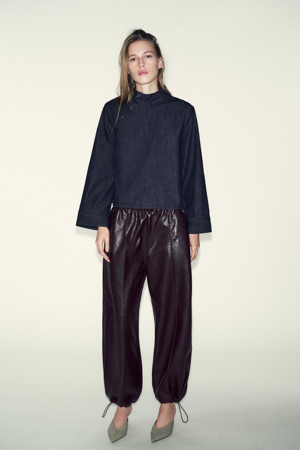 ДЖИНСОВАЯ РУБАШКА Z1975 С ВЫСОКИМ ВОРОТНИКОМ