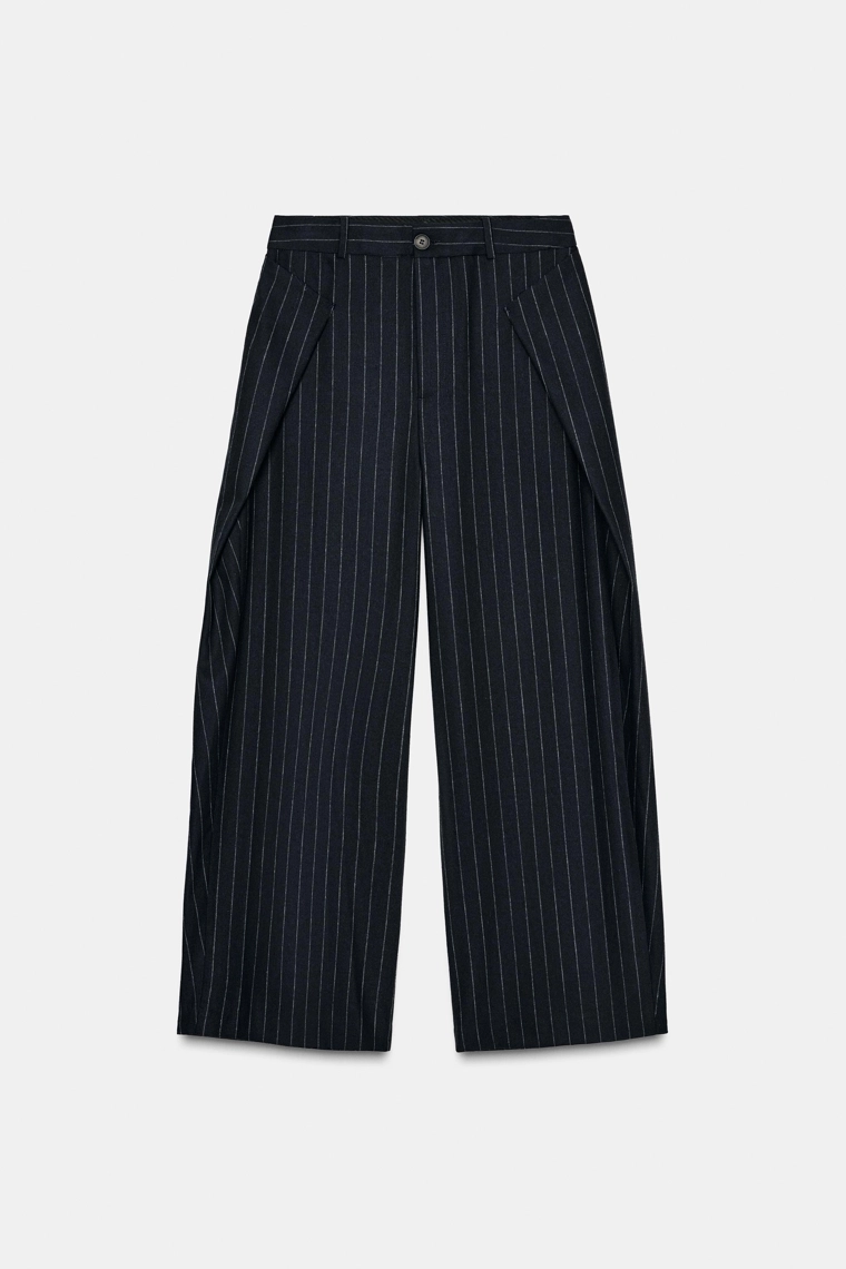 БРЮКИ В ТОНКУЮ ПОЛОСКУ ИЗ ШЕРСТИ — ZW COLLECTION