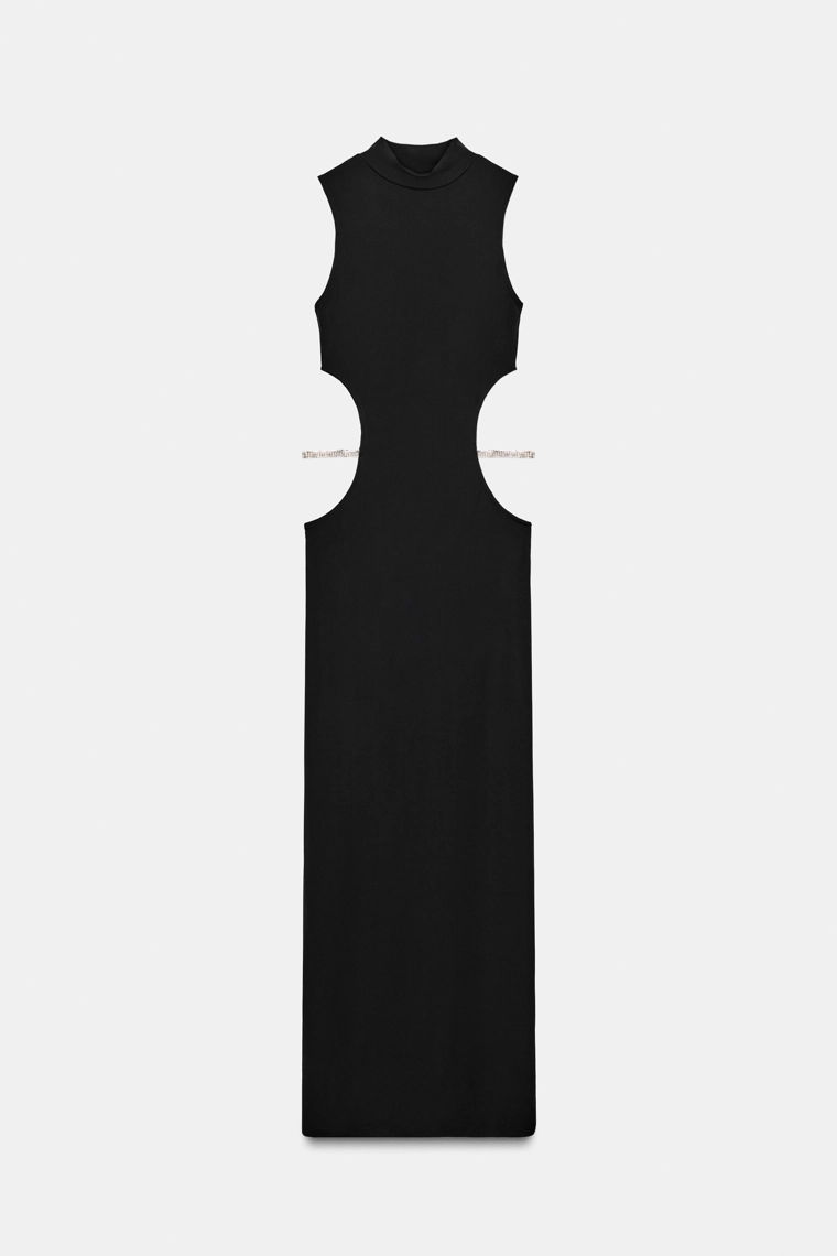 ПЛАТЬЕ С ВЫРЕЗОМ И СТРАЗАМИ