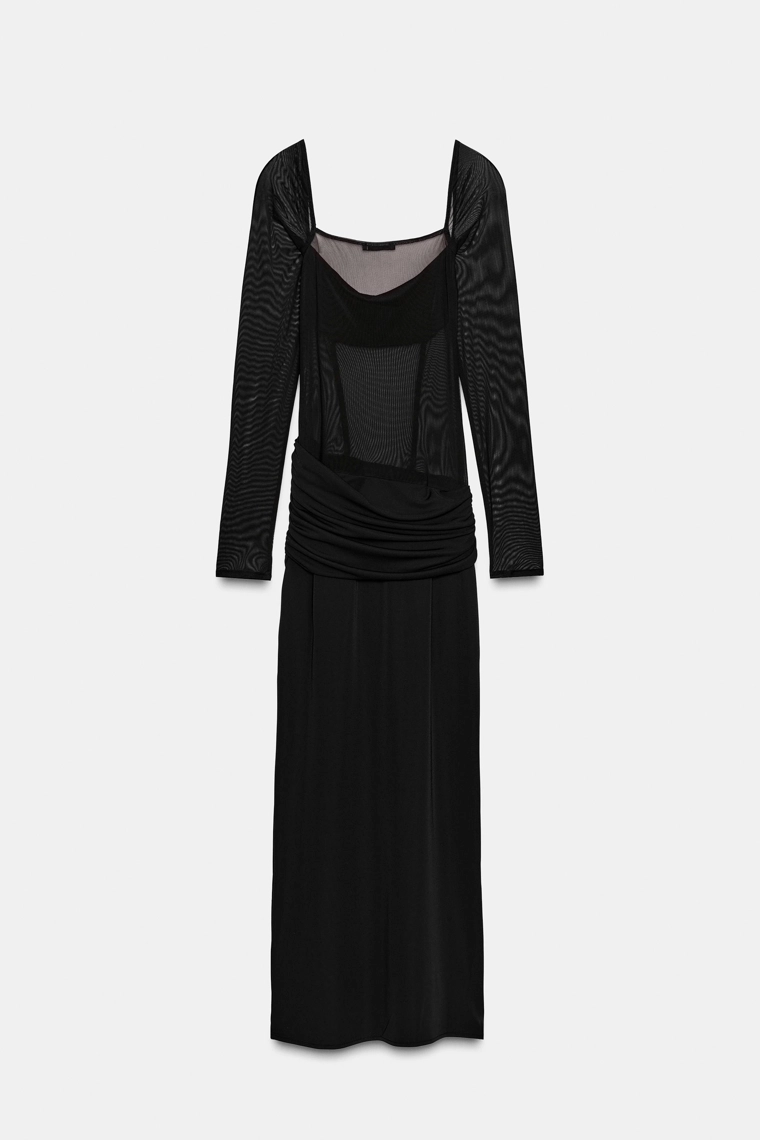 КОМБИНИРОВАННОЕ ПЛАТЬЕ СВОБОДНОГО КРОЯ