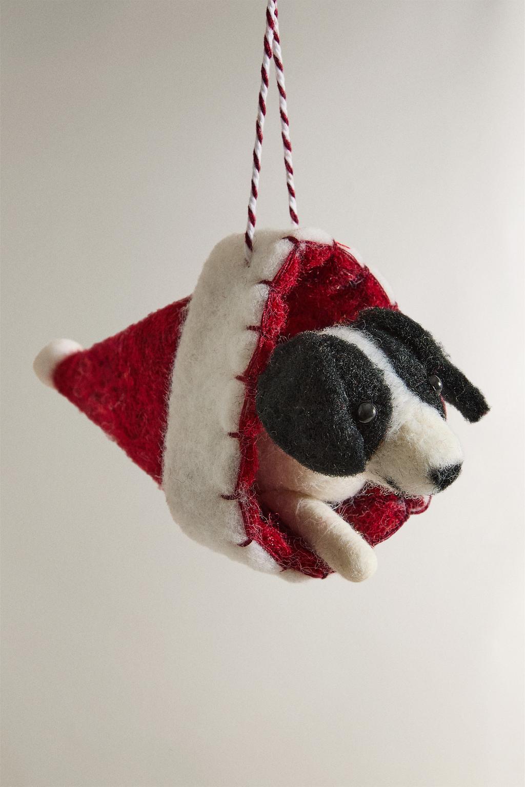 Гирлянда из фетра с собакой породы бордер-колли для ёлки