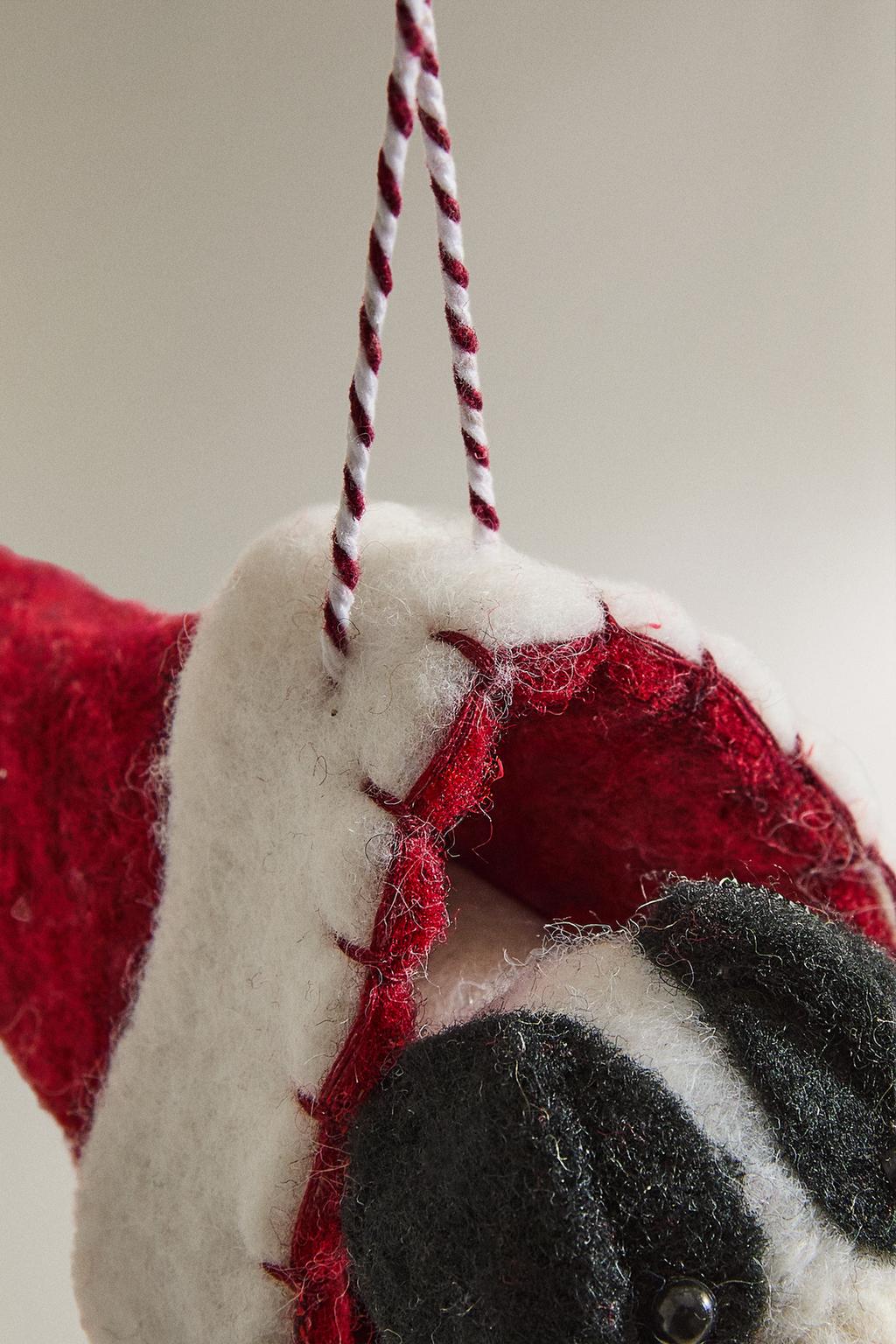 Гирлянда из фетра с собакой породы бордер-колли для ёлки