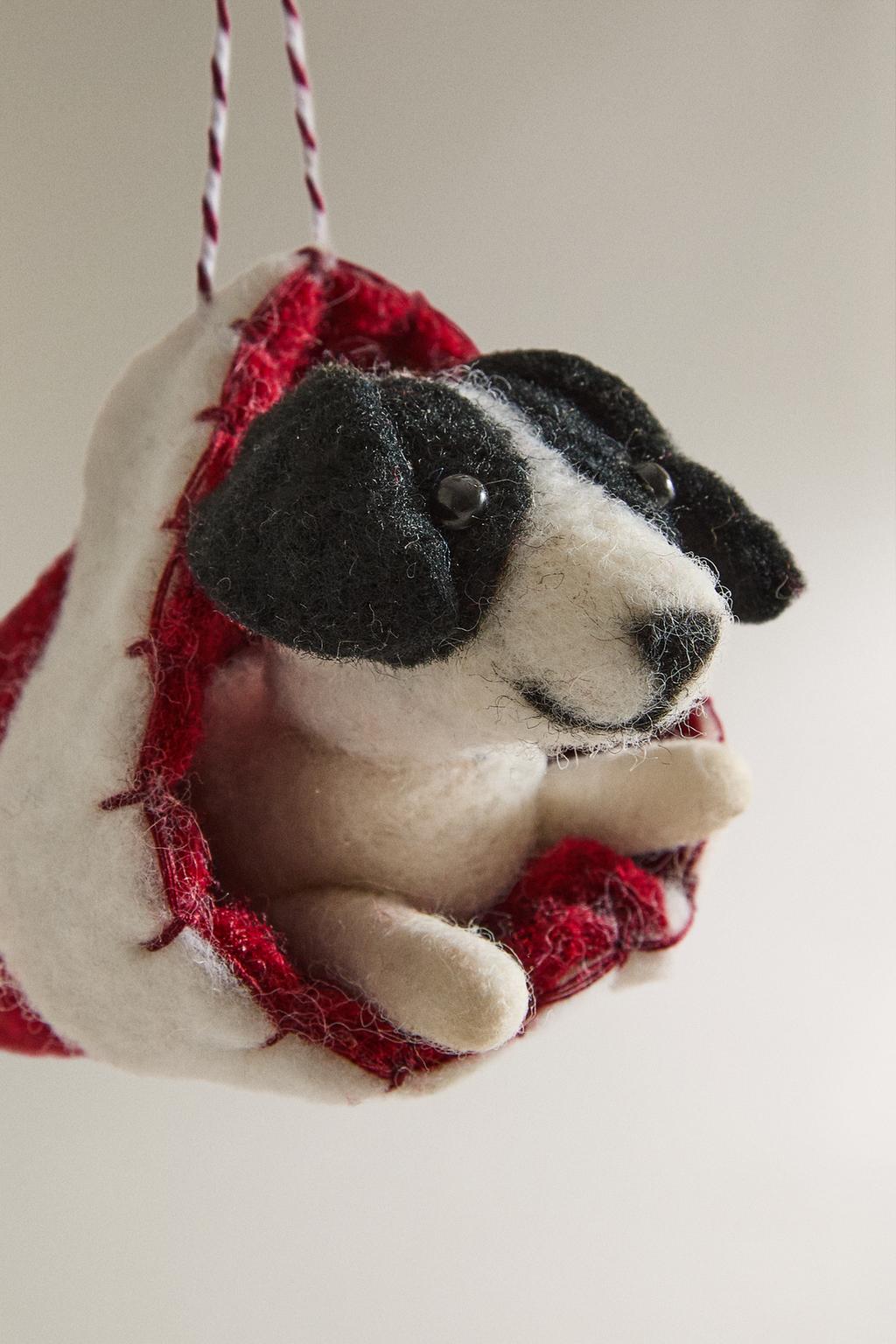 Гирлянда из фетра с собакой породы бордер-колли для ёлки
