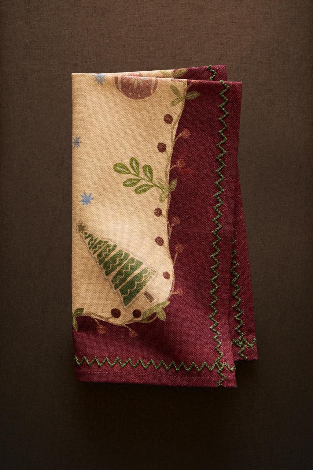 Набор рождественских салфеток с принтом (набор из 2)