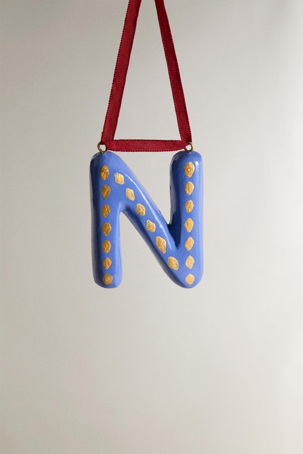 Рождественский украшение елочная игрушка буква n