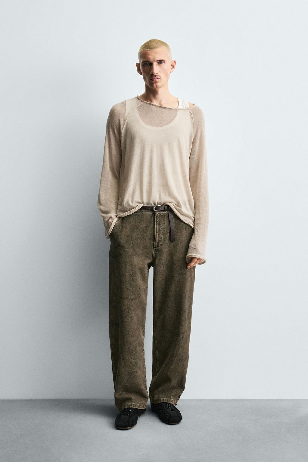 БРЮКИ КАРГО ИЗ ТКАНИ С АБСТРАКТНЫМ ПРИНТОМ