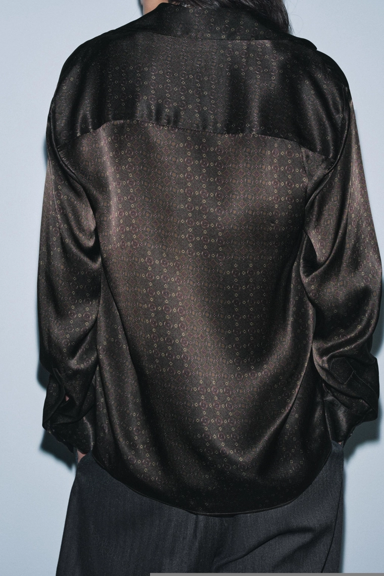 ШЕЛКОВАЯ РУБАШКА В ПИЖАМНОМ СТИЛЕ — ZW COLLECTION