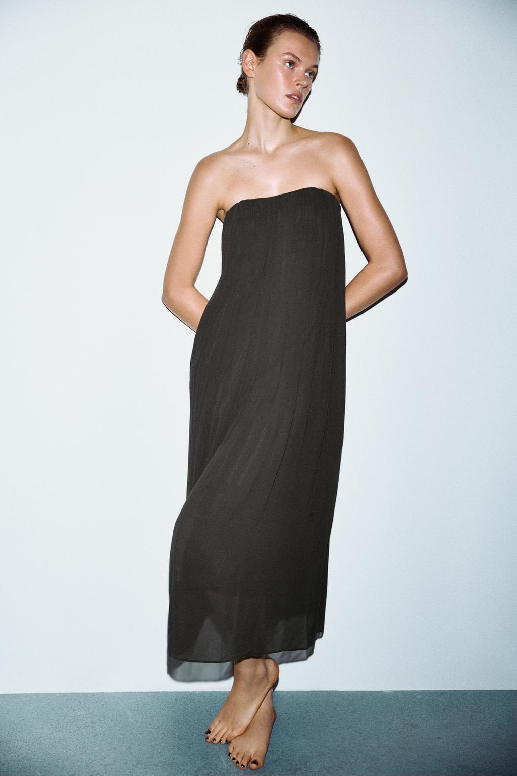 ПЛАТЬЕ МИДИ С ОТКРЫТЫМИ ПЛЕЧАМИ