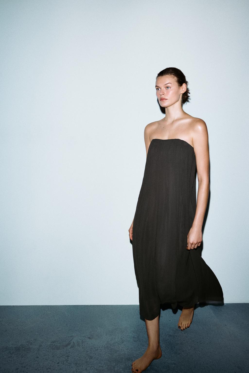 ПЛАТЬЕ МИДИ С ОТКРЫТЫМИ ПЛЕЧАМИ