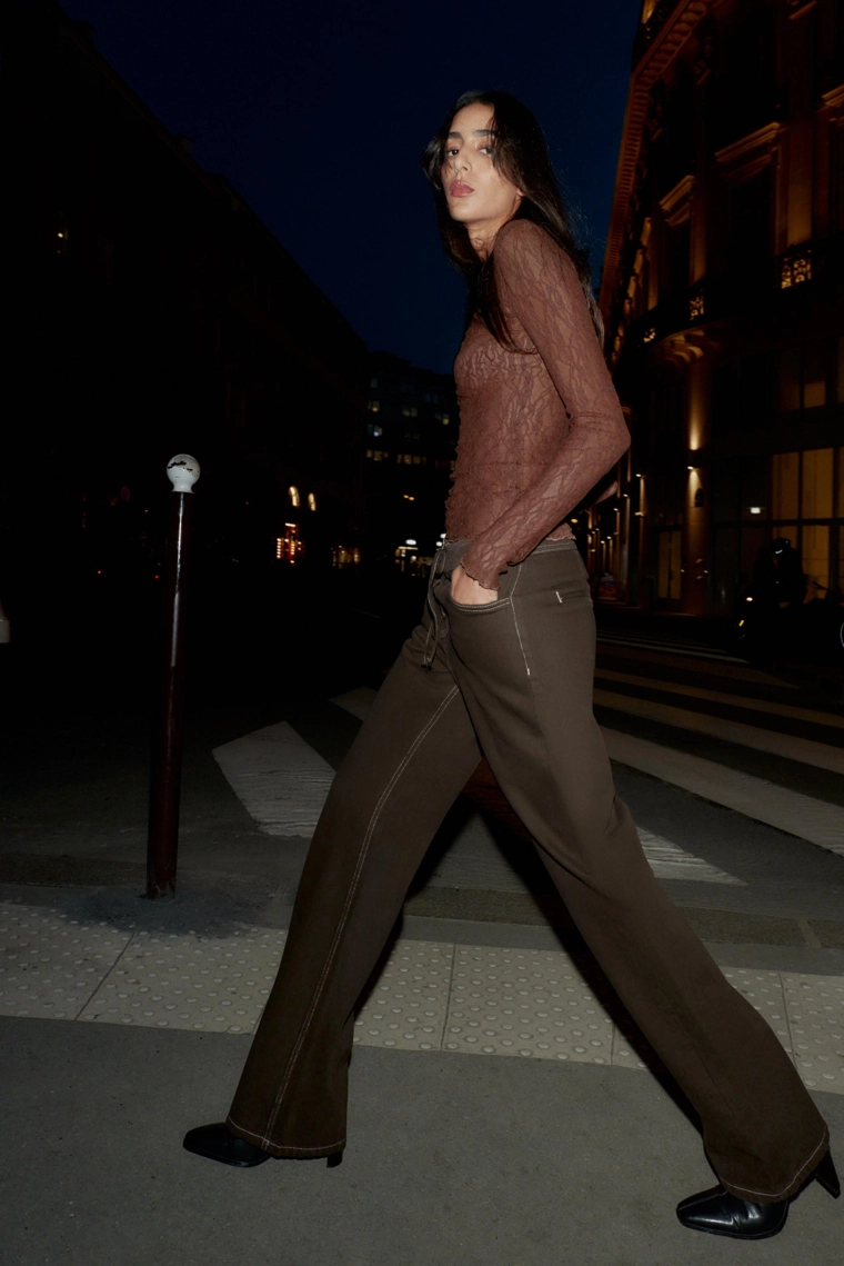 ДЖИНСЫ Z1975 STRAIGHT С ВЫСОКОЙ ПОСАДКОЙ И ШНУРКАМИ