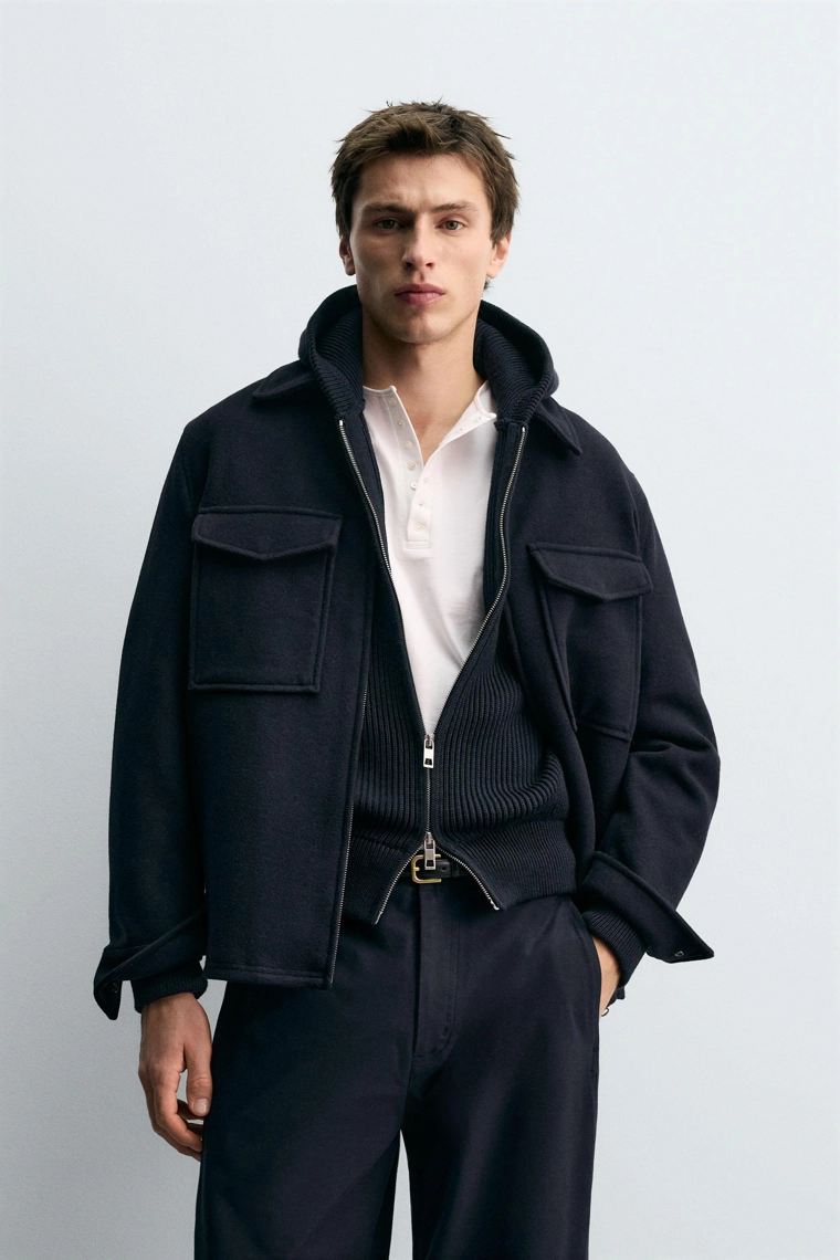 КУРТКА-РУБАШКА REGULAR FIT С ШЕРСТЬЮ