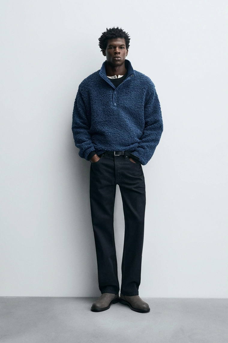 ТОЛСТОВКА ИЗ ПОЛАРФЛИСА С ЭФФЕКТОМ ИСКУССТВЕННОГО МЕХА