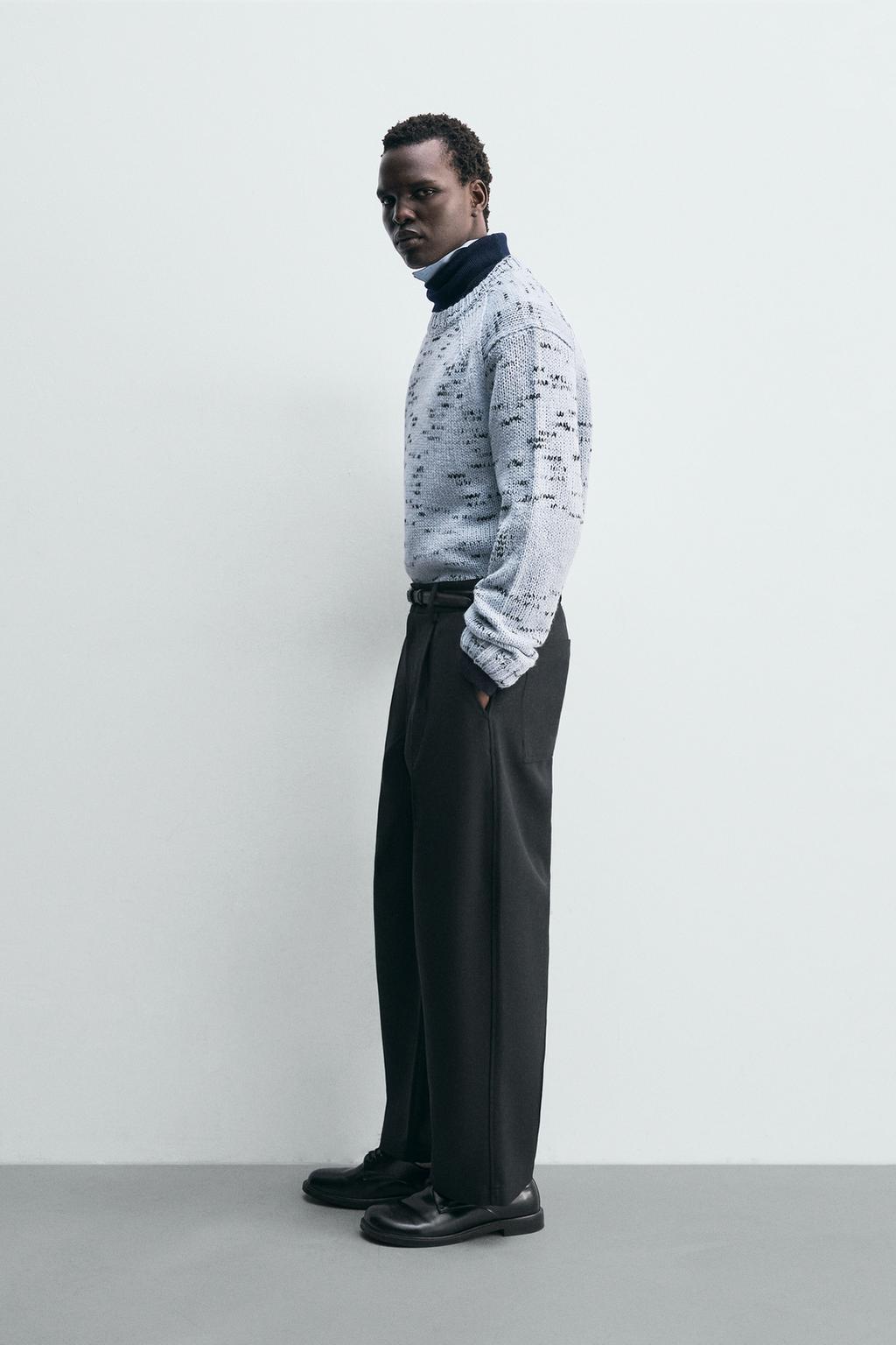 СВИТЕР ИЗ РЕЛЬЕФНОЙ ТКАНИ С КОНТРАСТНЫМ УЗОРОМ