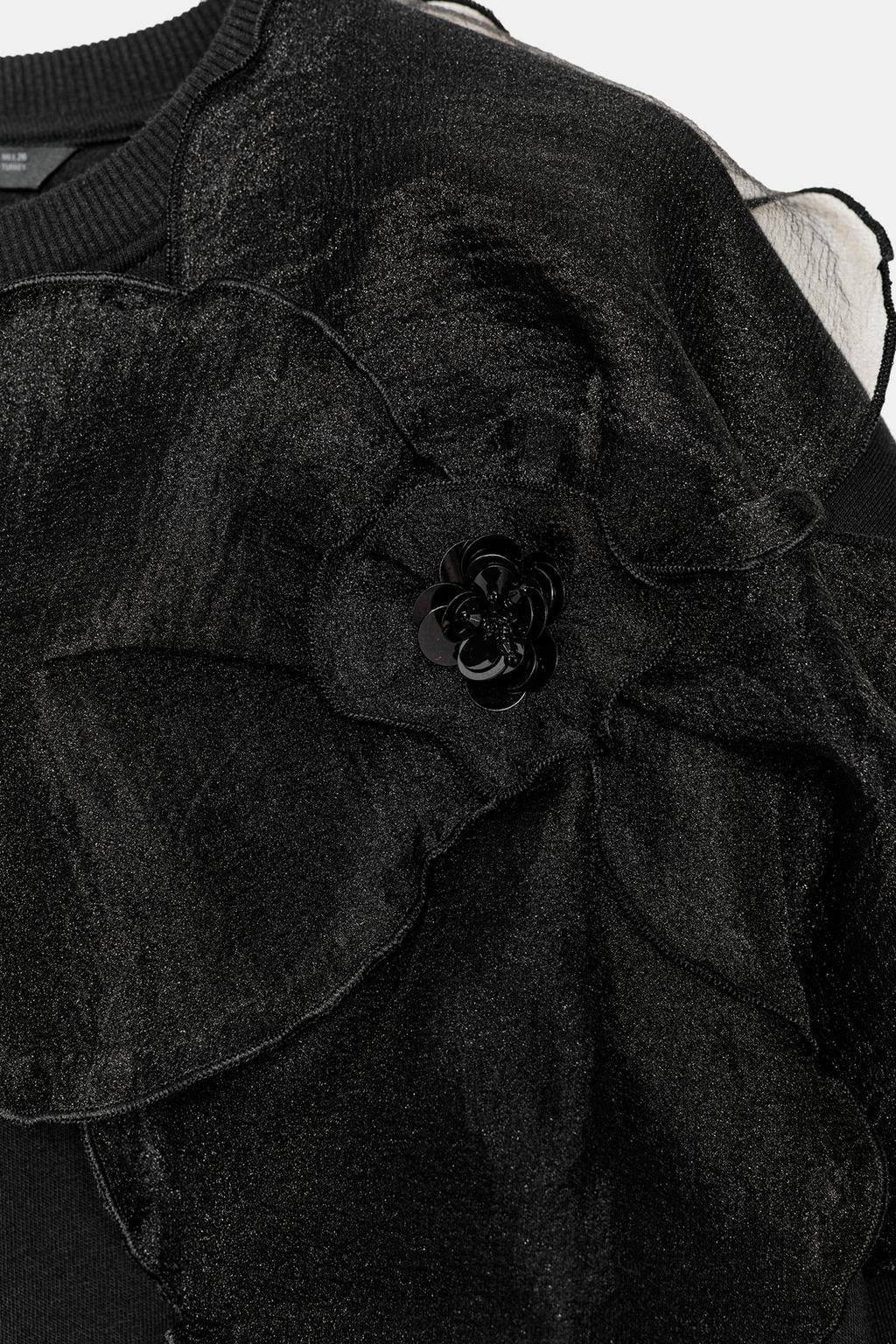 ТОЛСТОВКА ИЗ ОРГАНЗЫ С ЦВЕТОЧНЫМ ПРИНТОМ