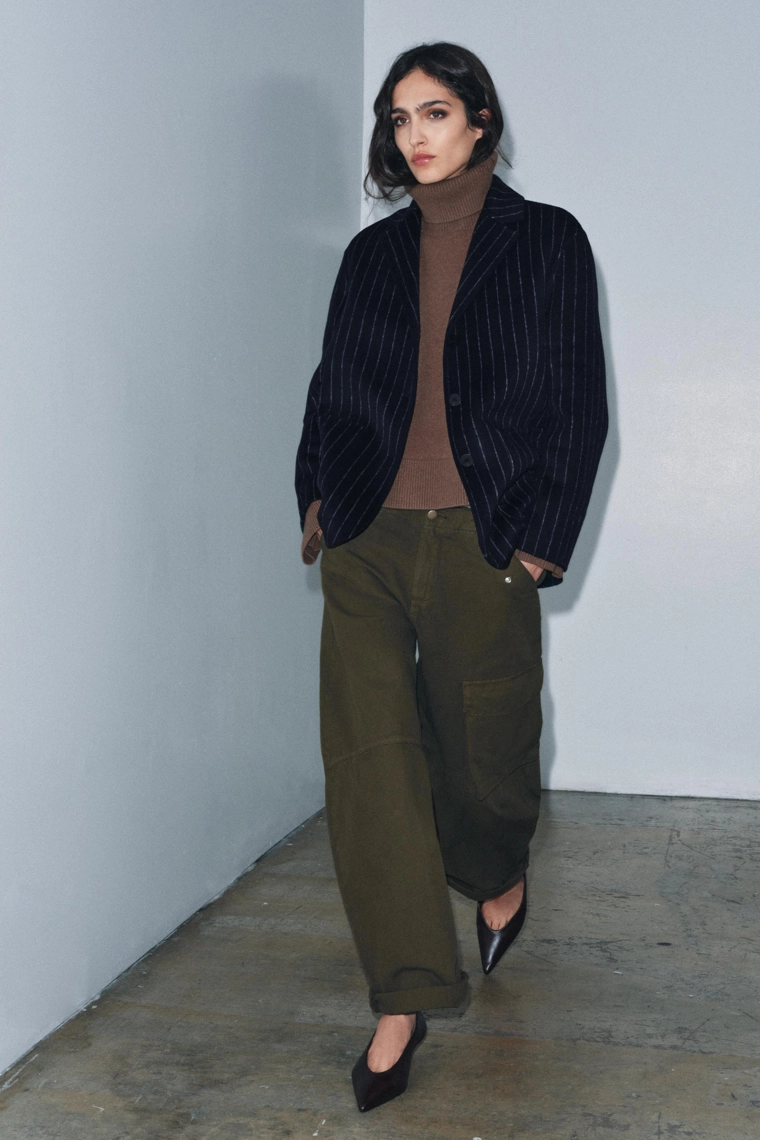 БЛЕЙЗЕР В ТОНКУЮ ПОЛОСКУ ИЗ СМЕСОВОЙ ШЕРСТИ — ZW COLLECTION