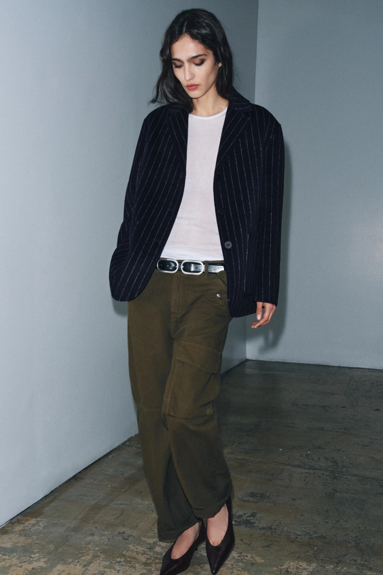 БЛЕЙЗЕР В ТОНКУЮ ПОЛОСКУ ИЗ СМЕСОВОЙ ШЕРСТИ — ZW COLLECTION