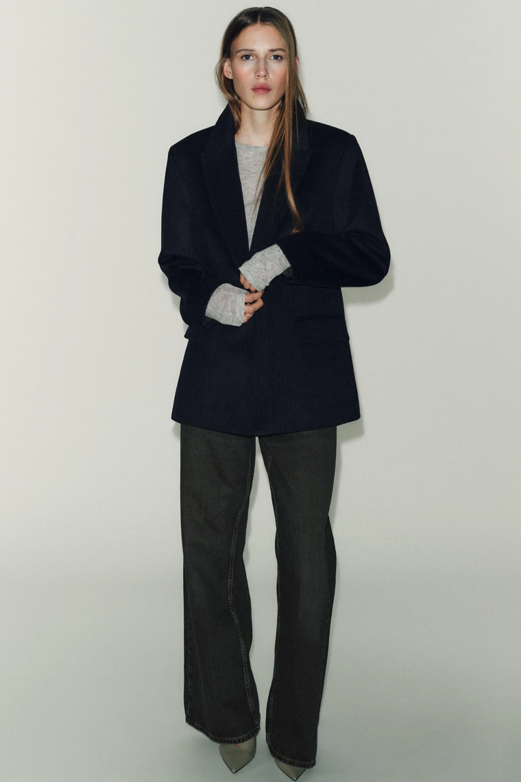 БЛЕЙЗЕР ИЗ ШЕРСТИ В ТОНКУЮ ПОЛОСКУ