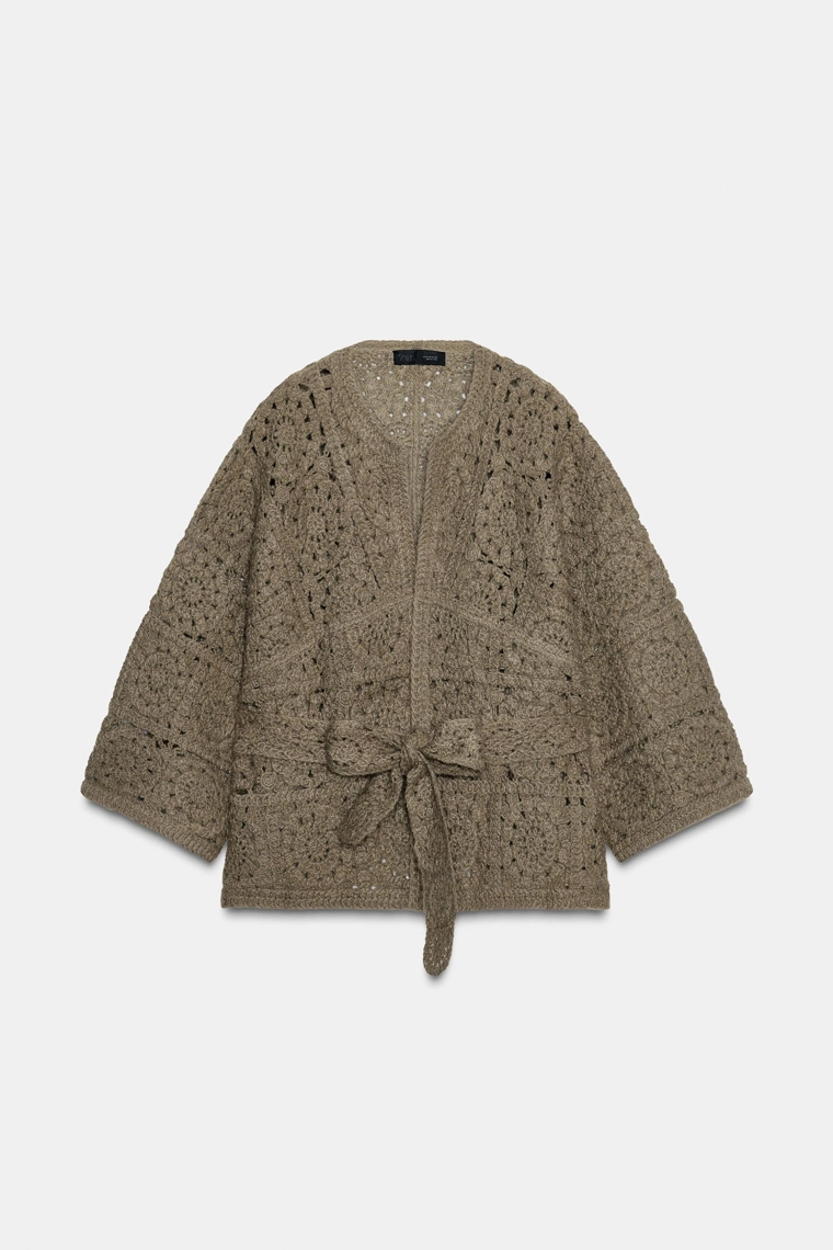 ВЯЗАНЫЙ КАРДИГАН С ПОЯСОМ