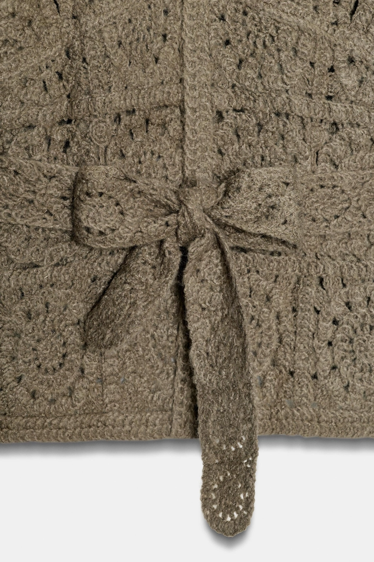 ВЯЗАНЫЙ КАРДИГАН С ПОЯСОМ