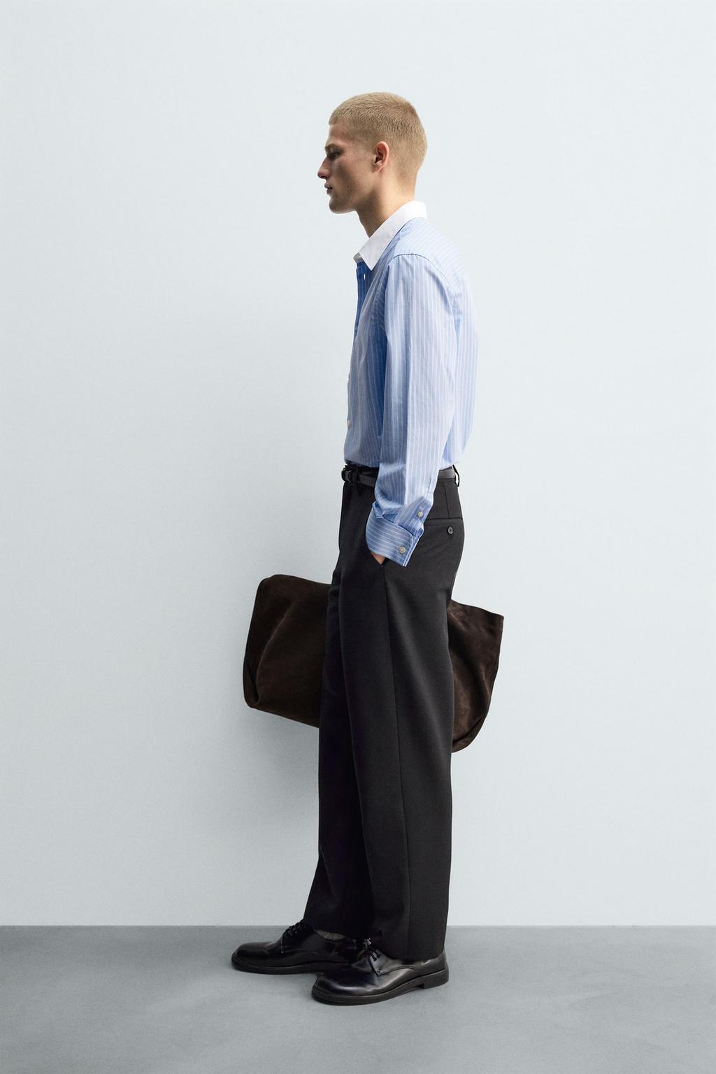 РУБАШКА В ПОЛОСКУ С МАНЖЕТАМИ ПОД ЗАПОНКИ