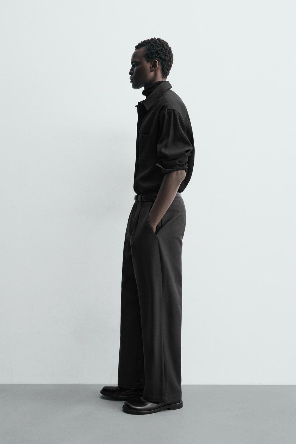 РУБАШКА СВОБОДНОГО КРОЯ ИЗ СТРУЯЩЕЙСЯ ТКАНИ