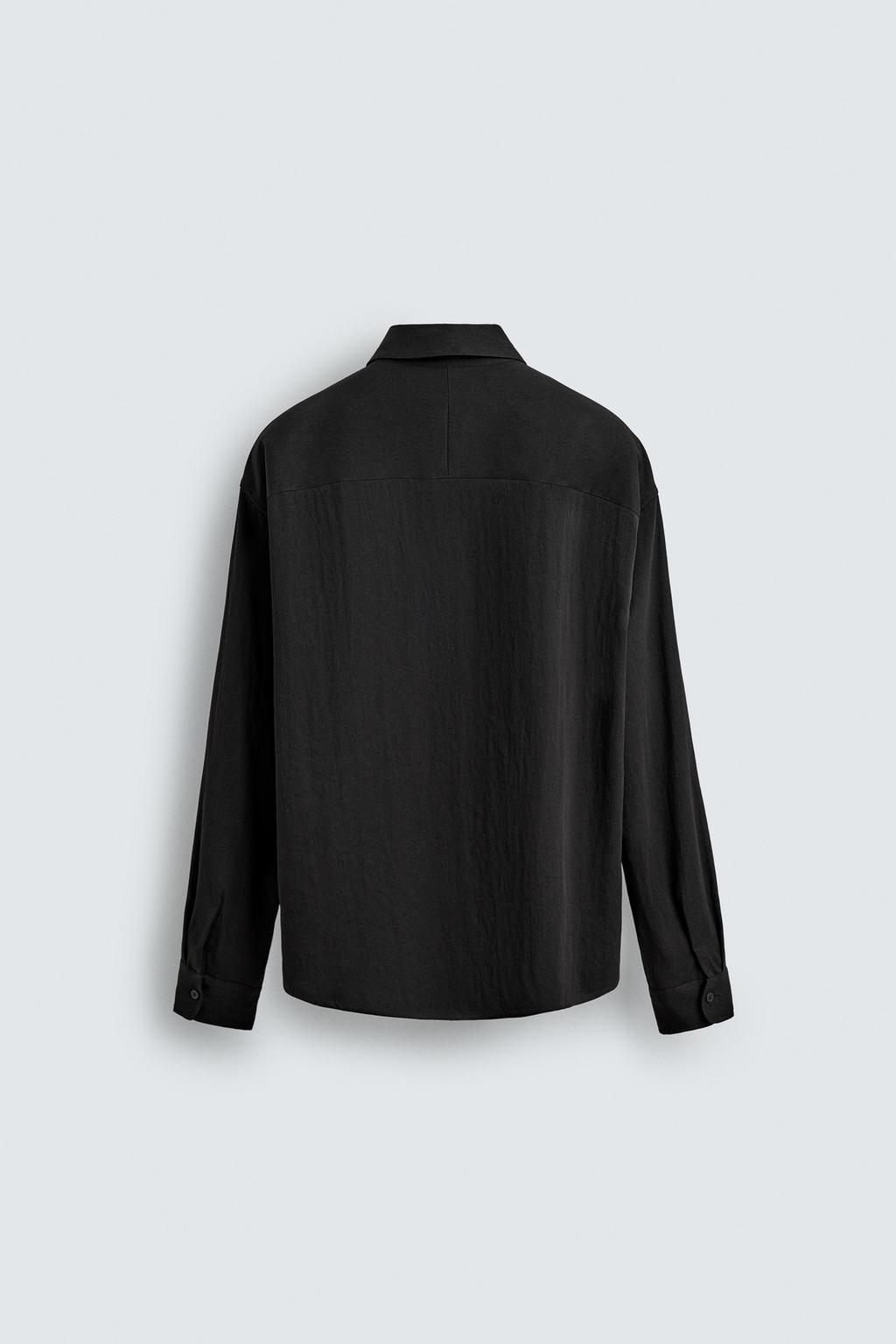 РУБАШКА СВОБОДНОГО КРОЯ ИЗ СТРУЯЩЕЙСЯ ТКАНИ