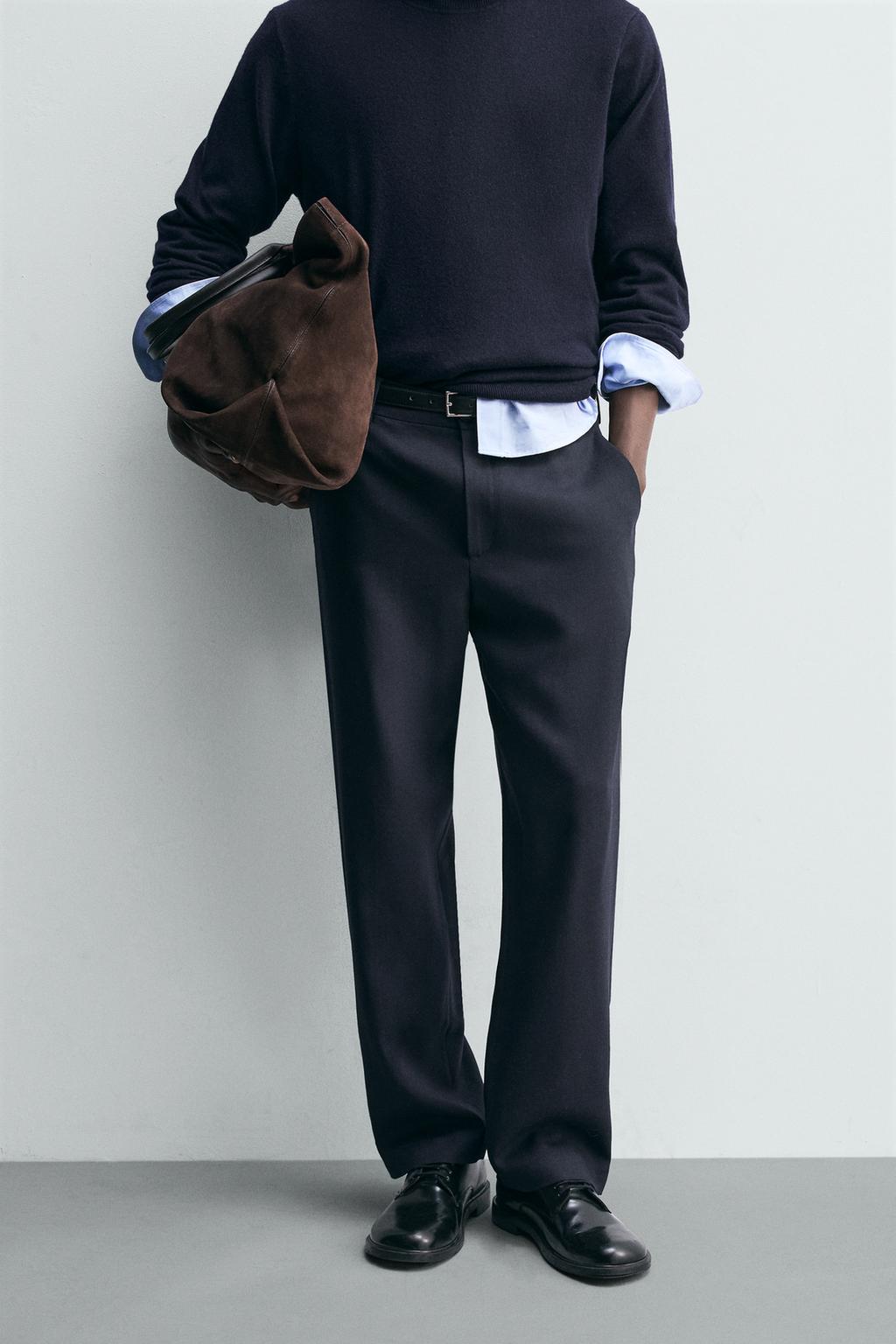 БРЮКИ ПРЯМОГО КРОЯ ИЗ 100% ШЕРСТИ