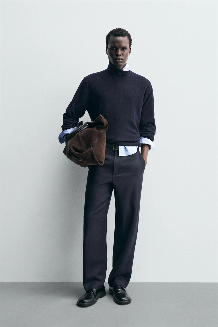 БРЮКИ ПРЯМОГО КРОЯ ИЗ 100% ШЕРСТИ