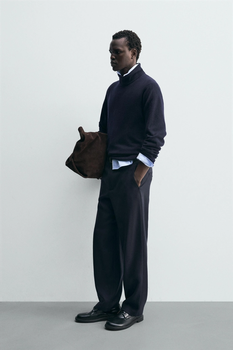 БРЮКИ ПРЯМОГО КРОЯ ИЗ 100% ШЕРСТИ