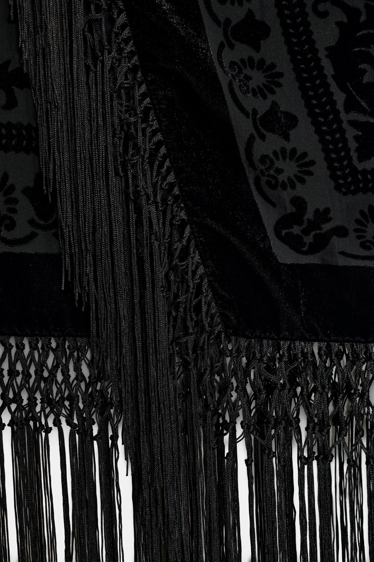 БАРХАТНАЯ ЮБКА С БАХРОМОЙ — ZW COLLECTION LIMITED EDITION