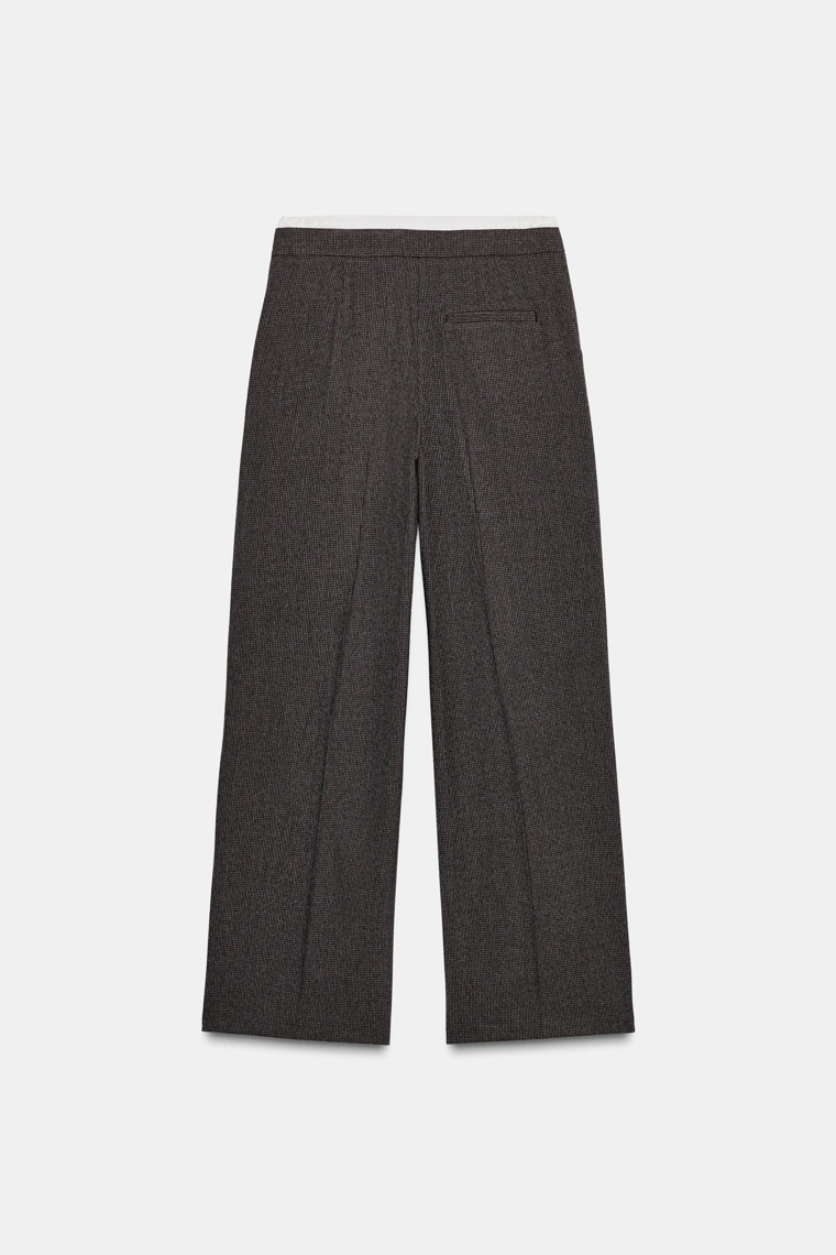 ШИРОКИЕ БРЮКИ С ДВОЙНЫМ ПОЯСОМ «ГУСИНАЯ ЛАПКА»