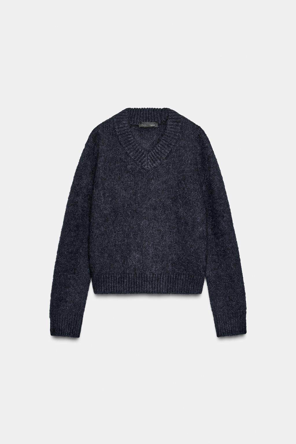 СВИТЕР ИЗ ШЕРСТИ И АЛЬПАКИ С V-ОБРАЗНЫМ ВЫРЕЗОМ