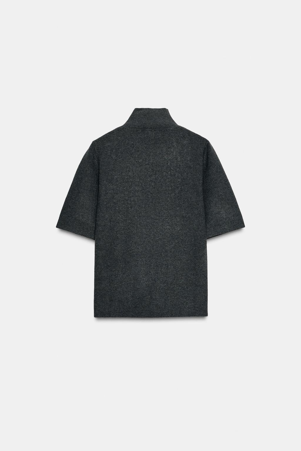 СВИТЕР С БУСИНАМИ И КОРОТКИМИ РУКАВАМИ