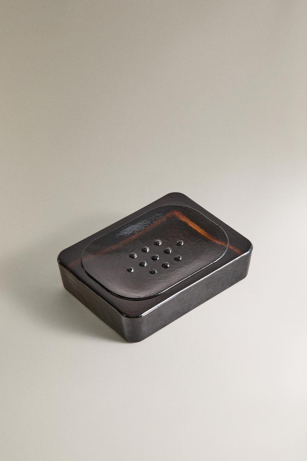 Мыльница для ванной комнаты из тёмного стекла zara