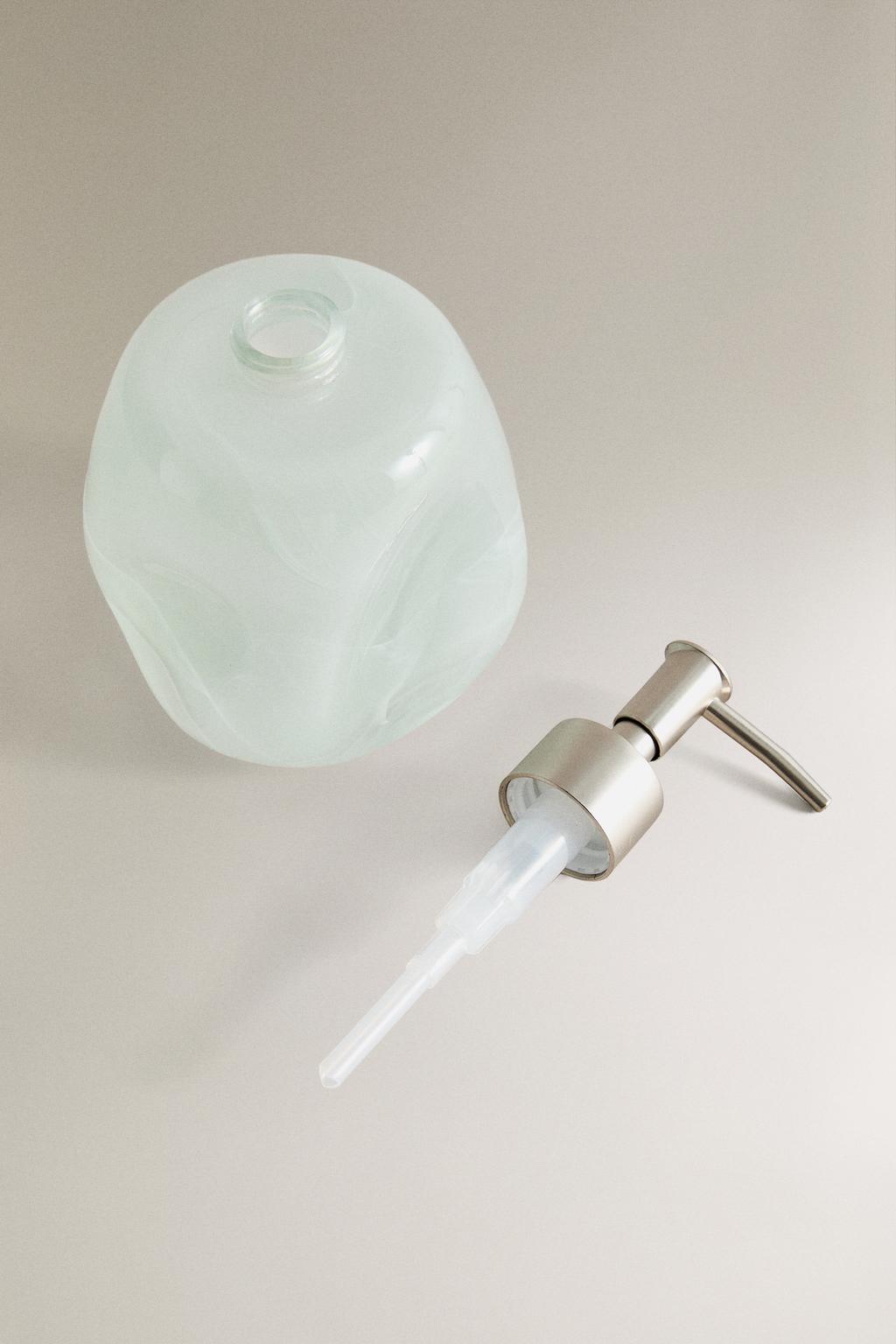 Диспенсер для мыла из зеленого стекла с затенением