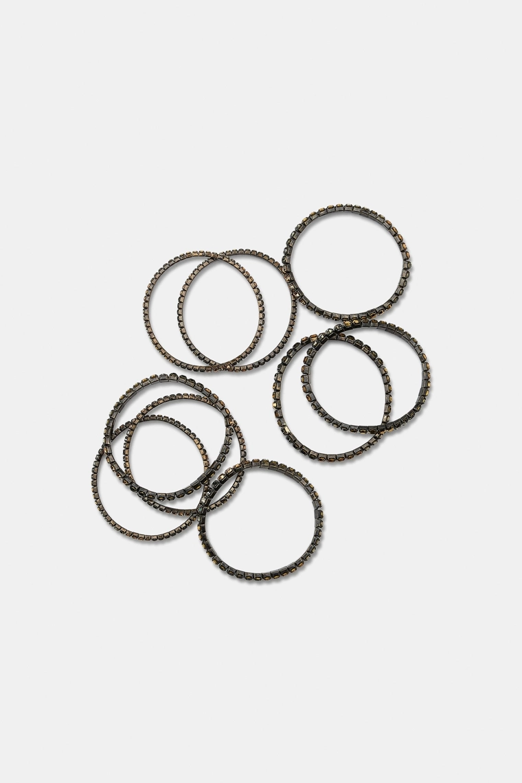 НАБОР ЭЛАСТИЧНЫХ БРАСЛЕТОВ С ЮВЕЛИРНЫМИ УКРАШЕНИЯМИ