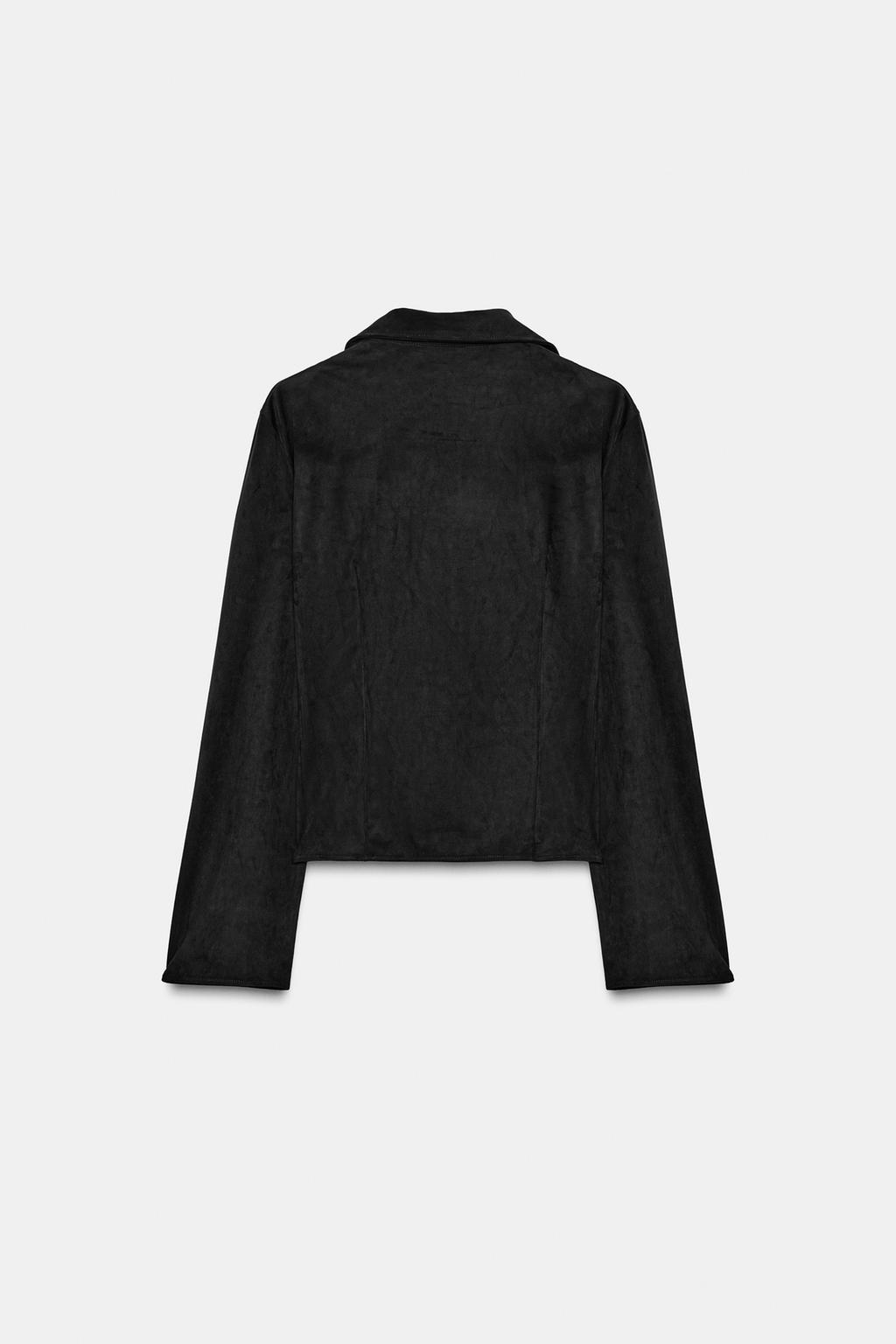 РУБАШКА ИЗ ИСКУССТВЕННОЙ ЗАМШИ С ЗАВЯЗКАМИ