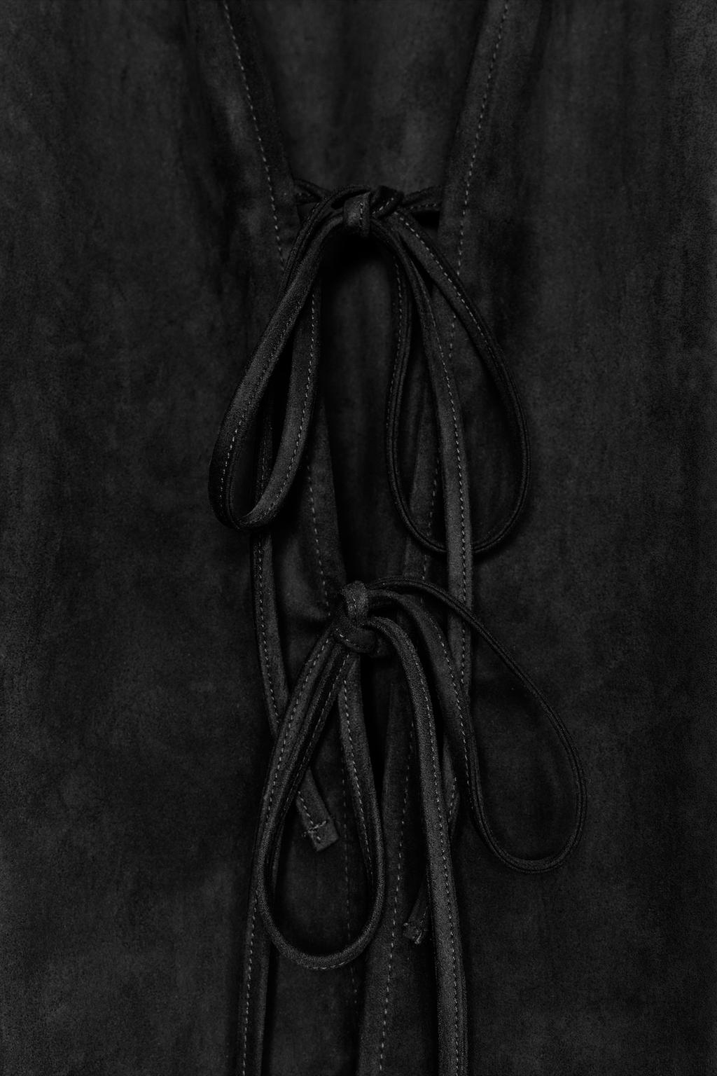 РУБАШКА ИЗ ИСКУССТВЕННОЙ ЗАМШИ С ЗАВЯЗКАМИ