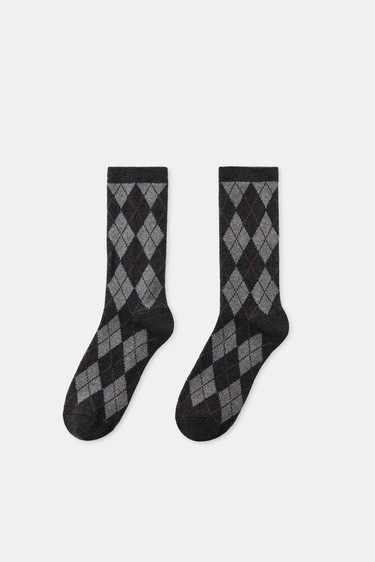 ХЛОПКОВЫЕ НОСКИ С РОМБАМИ