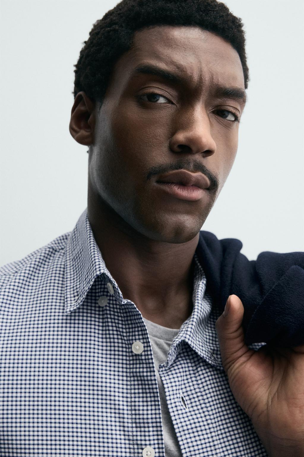 РУБАШКА В КЛЕТКУ ИЗ РЕЛЬЕФНОЙ ТКАНИ