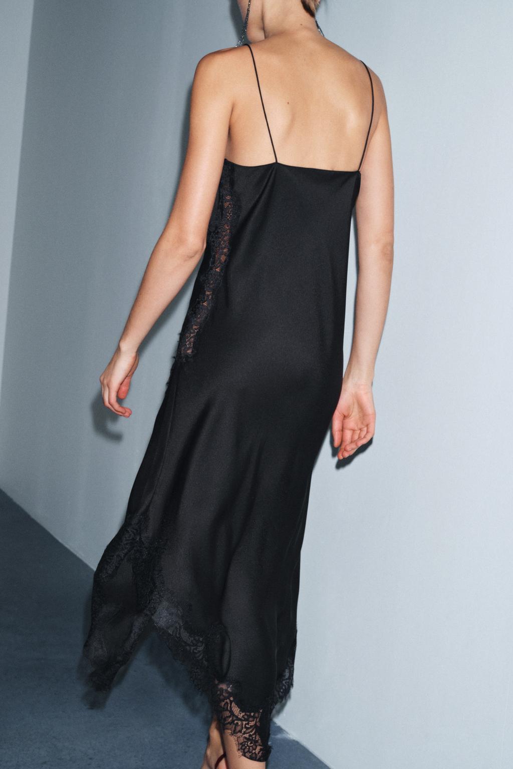 АТЛАСНОЕ ПЛАТЬЕ С КРУЖЕВОМ — ZW COLLECTION